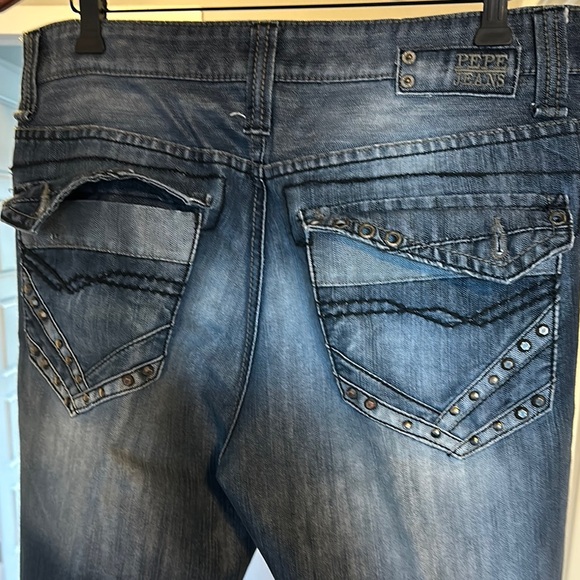 Men’s Retro Style Pepe Jeans Blue Denim - Picture 4 of 6